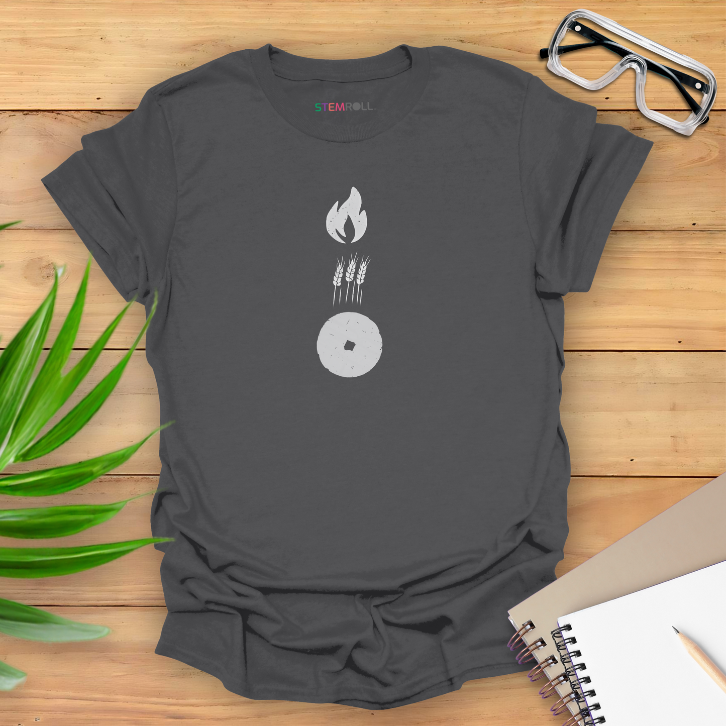 Foundations of Humanity: Fire, Farming, and the Wheel T-shirt