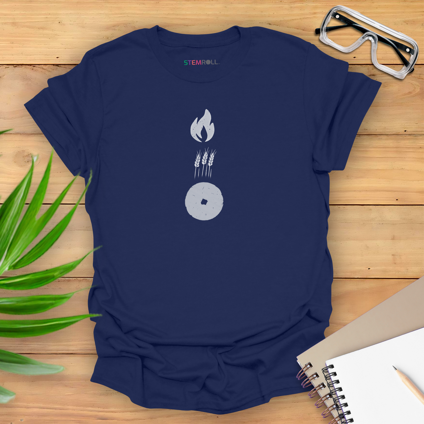 Foundations of Humanity: Fire, Farming, and the Wheel T-shirt