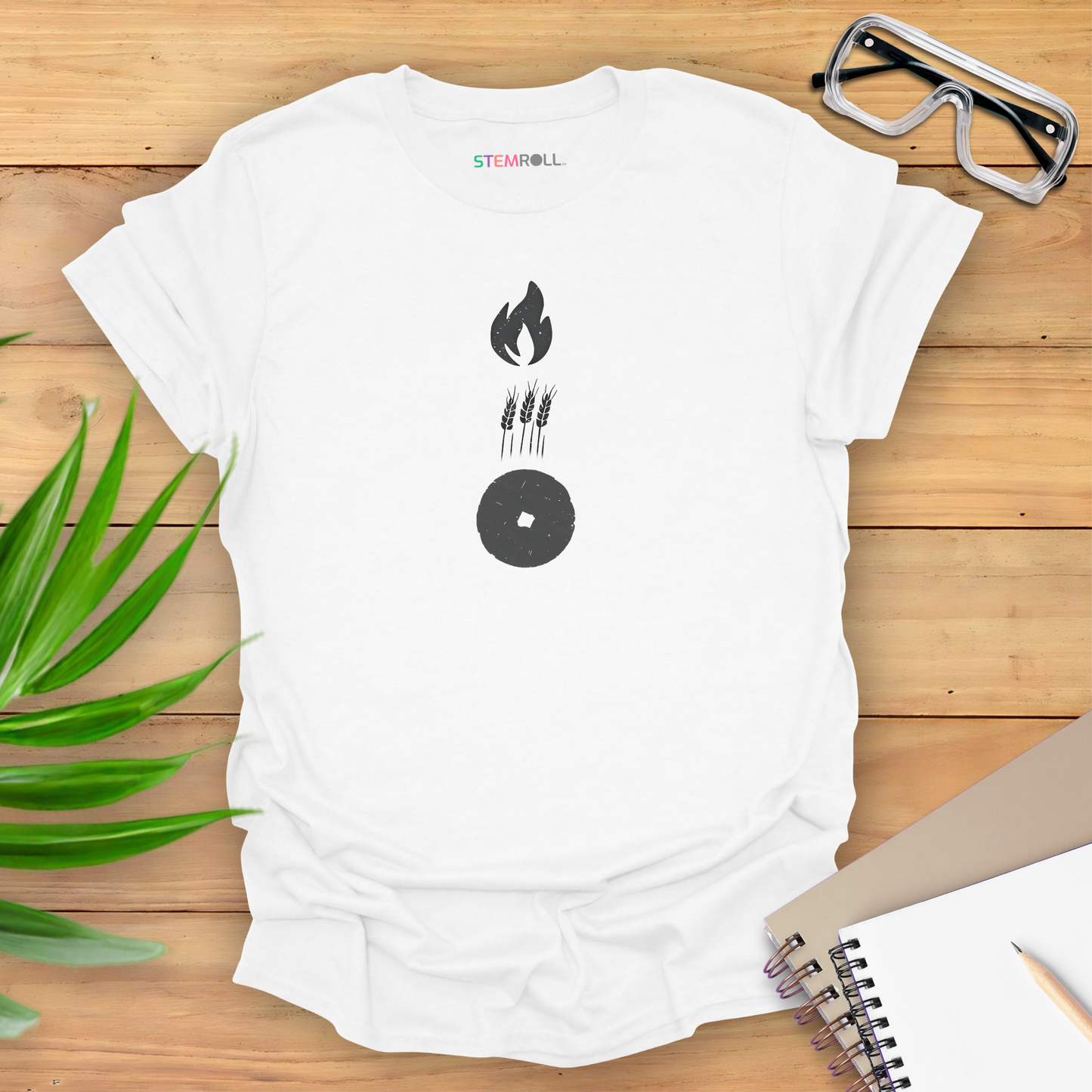 Foundations of Humanity: Fire, Farming, and the Wheel T-shirt