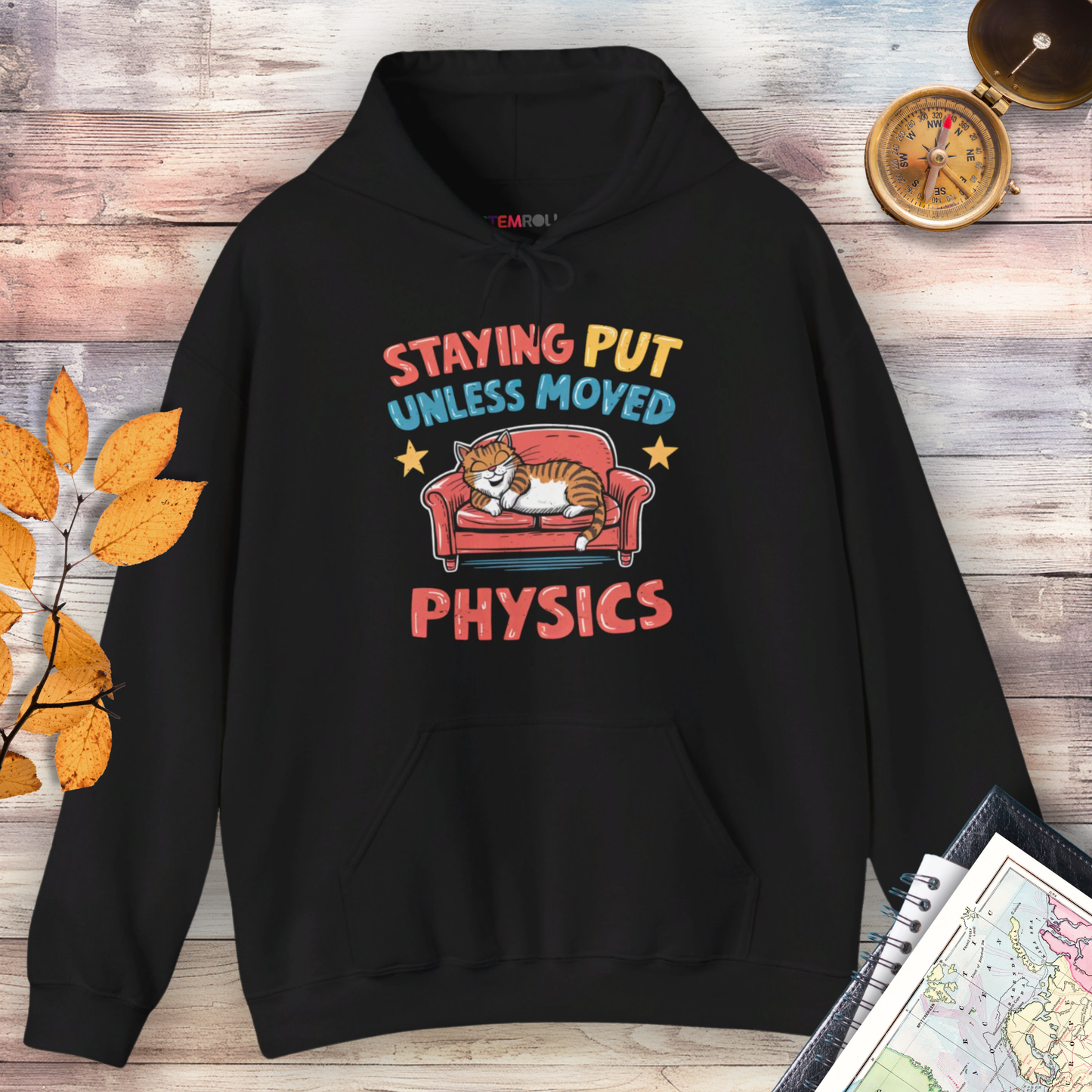 Staying Put Unless Moved Hoodie (Cat Version)