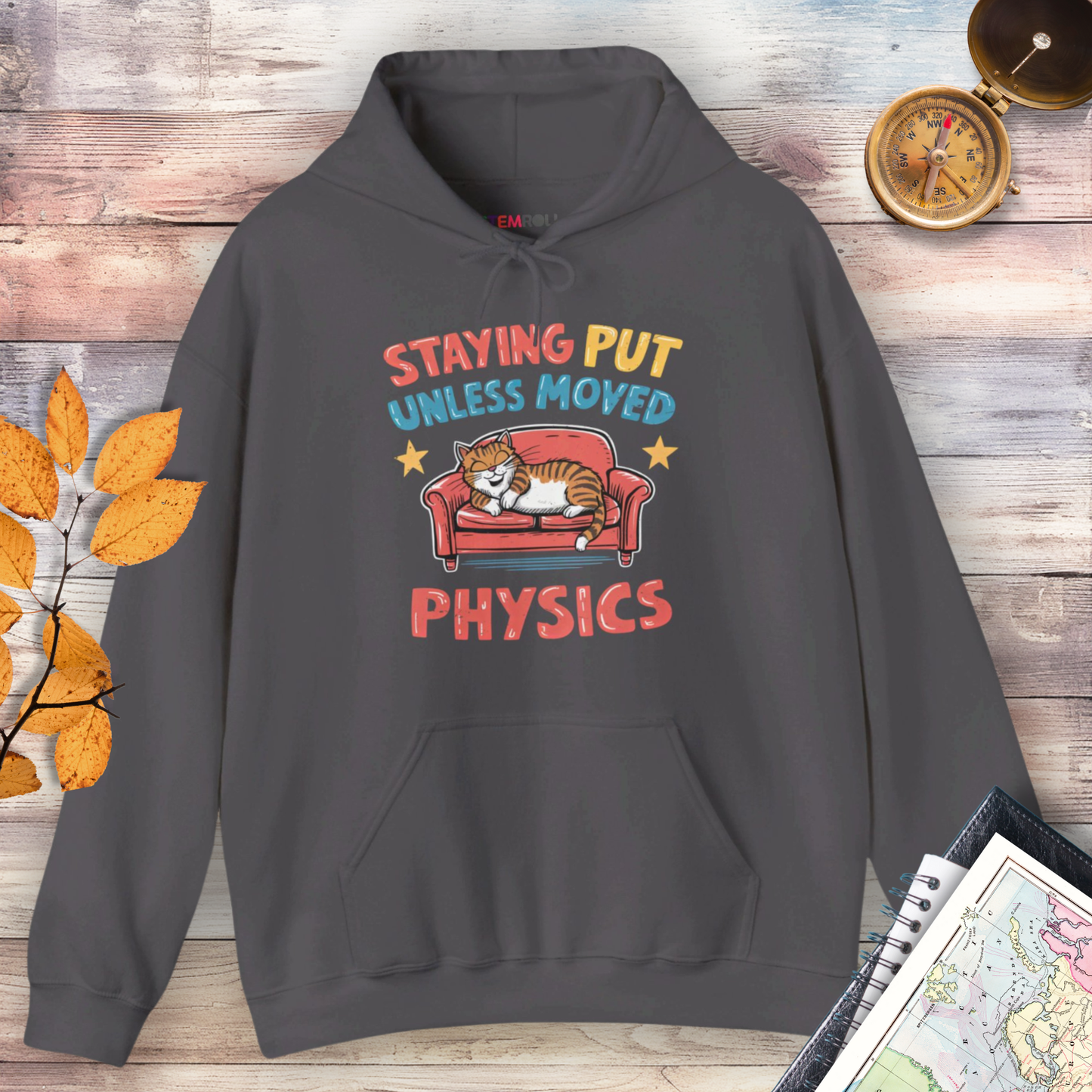 Staying Put Unless Moved Hoodie (Cat Version)