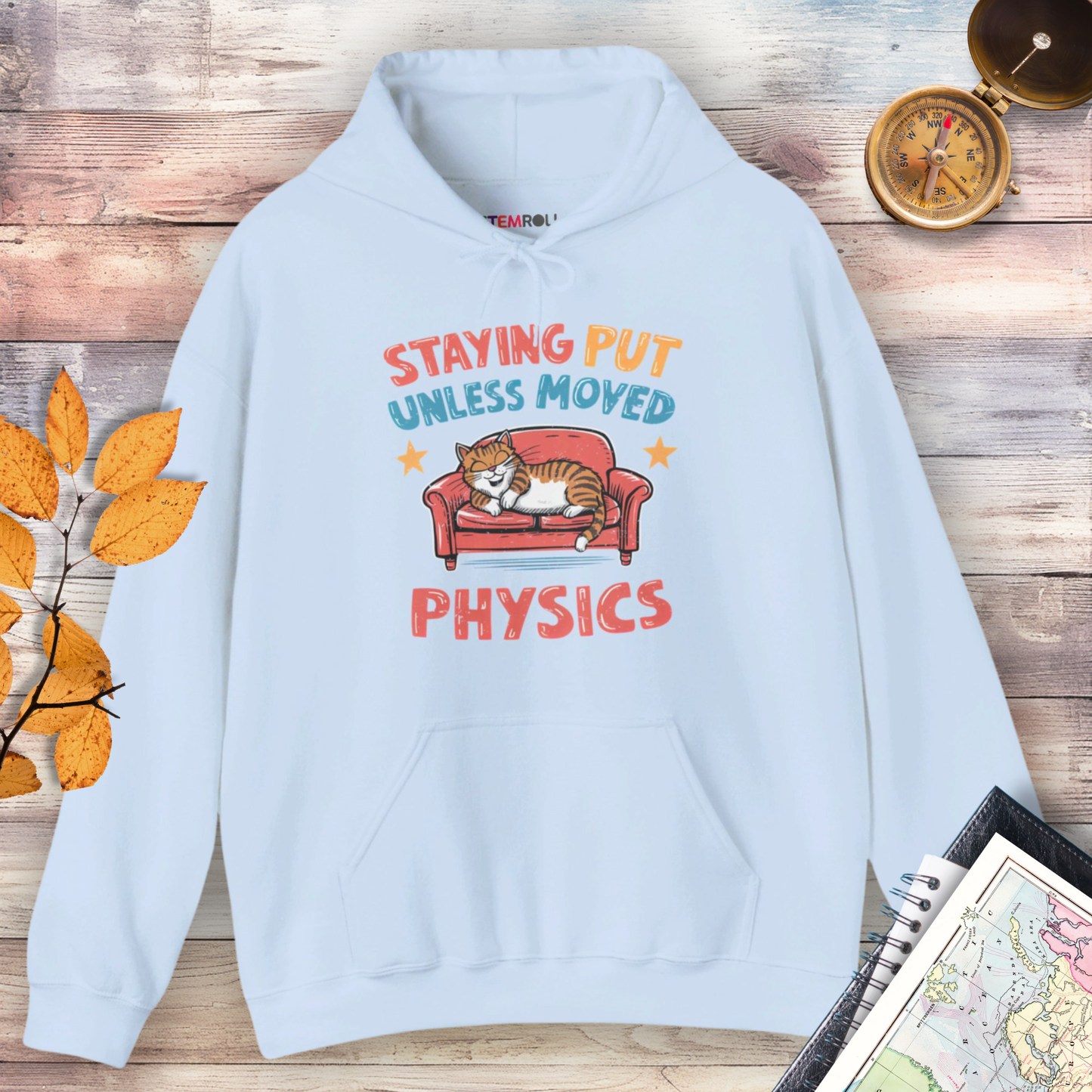 Staying Put Unless Moved Hoodie (Cat Version)