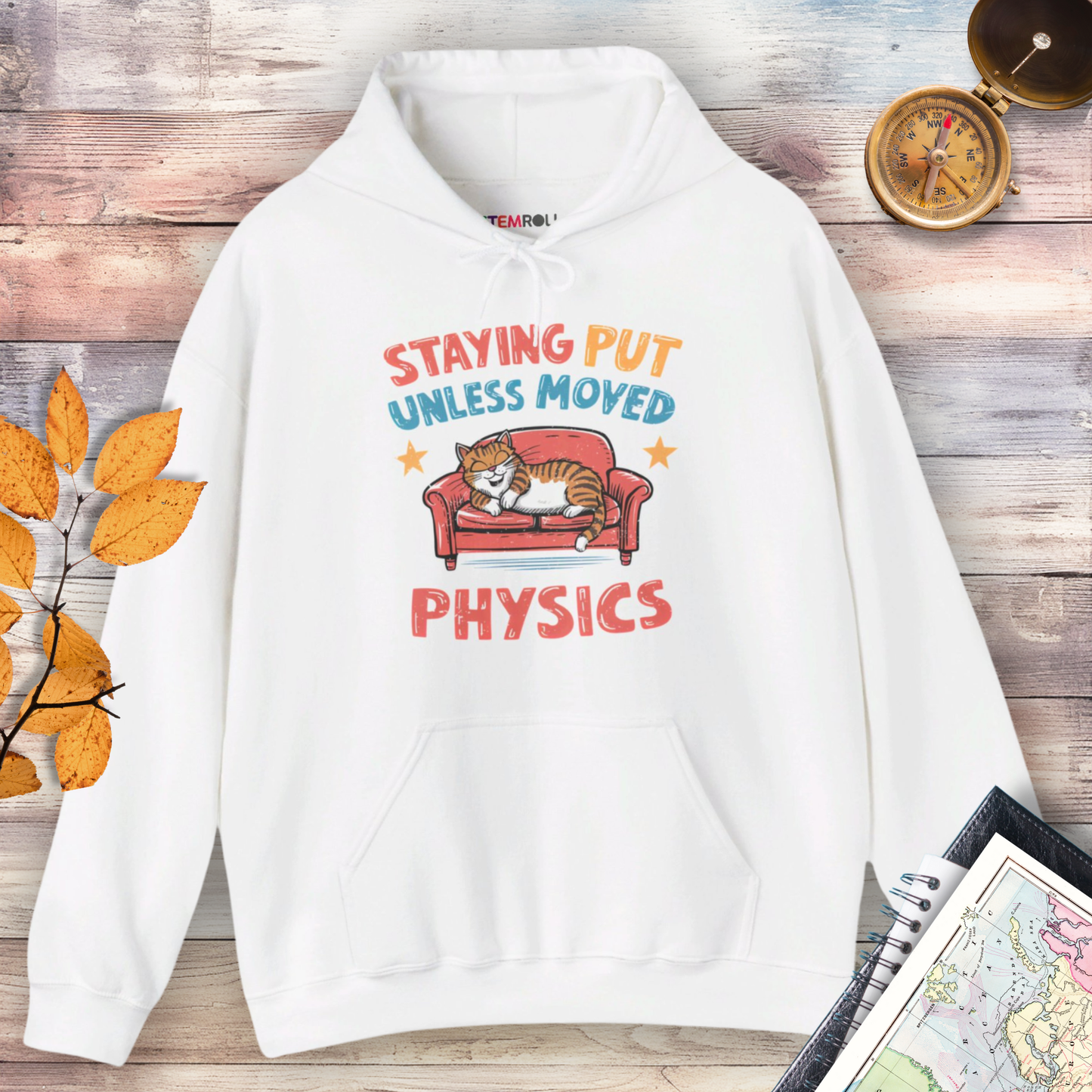 Staying Put Unless Moved Hoodie (Cat Version)