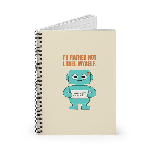 I'd Rather Not Label Myself - Spiral Notebook - One Size - front - Printify gallery 2
