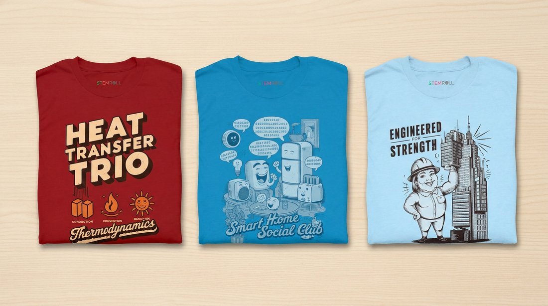 STEMRoll science apparel for engineers — Thermodynamics, Smart Home, and Engineered t-shirts