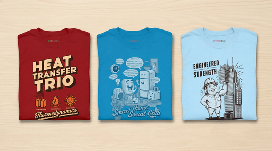 STEMRoll science apparel for engineers — Thermodynamics, Smart Home, and Engineered t-shirts