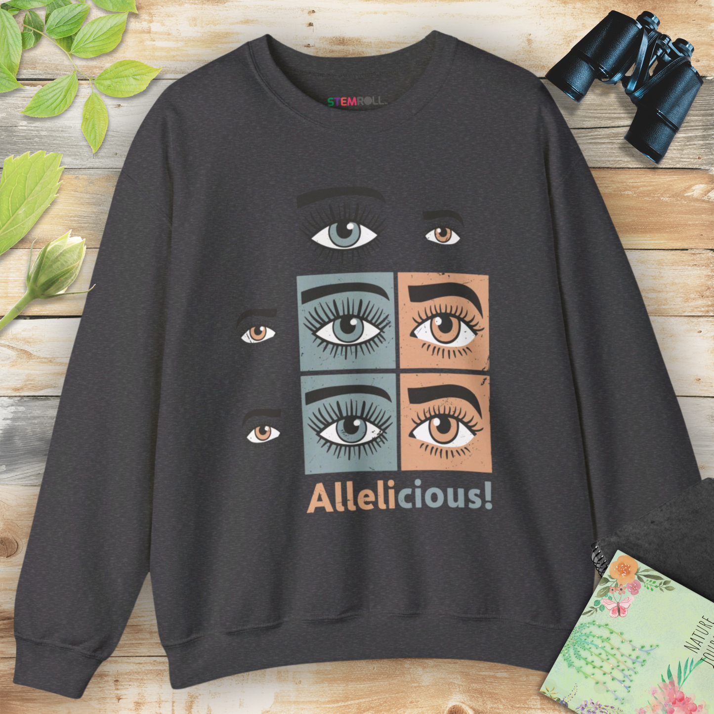 Allelicious genetics and inheritance sweatshirt — STEMRoll biology science apparel