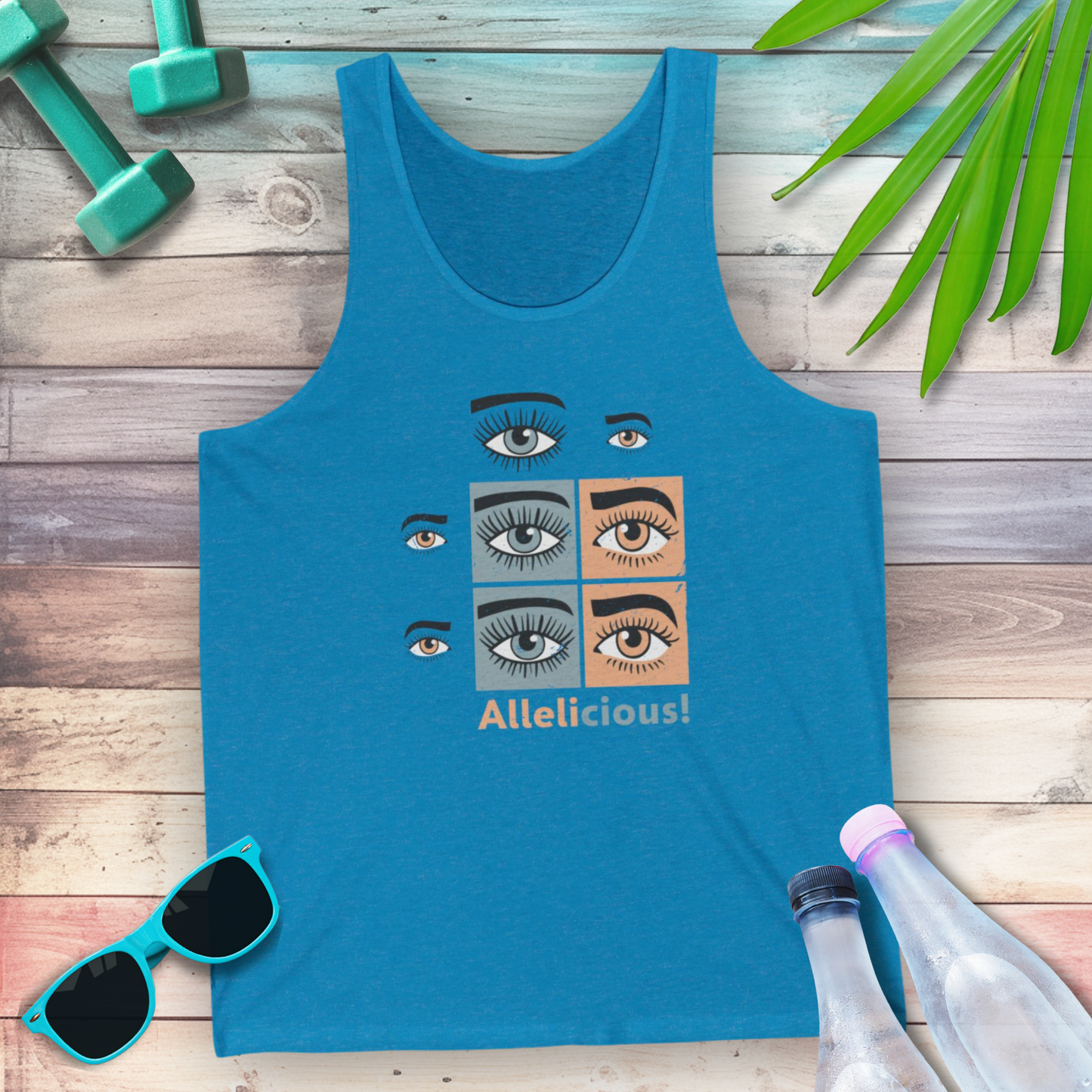 Allelicious genetics and inheritance tank top — STEMRoll biology science apparel
