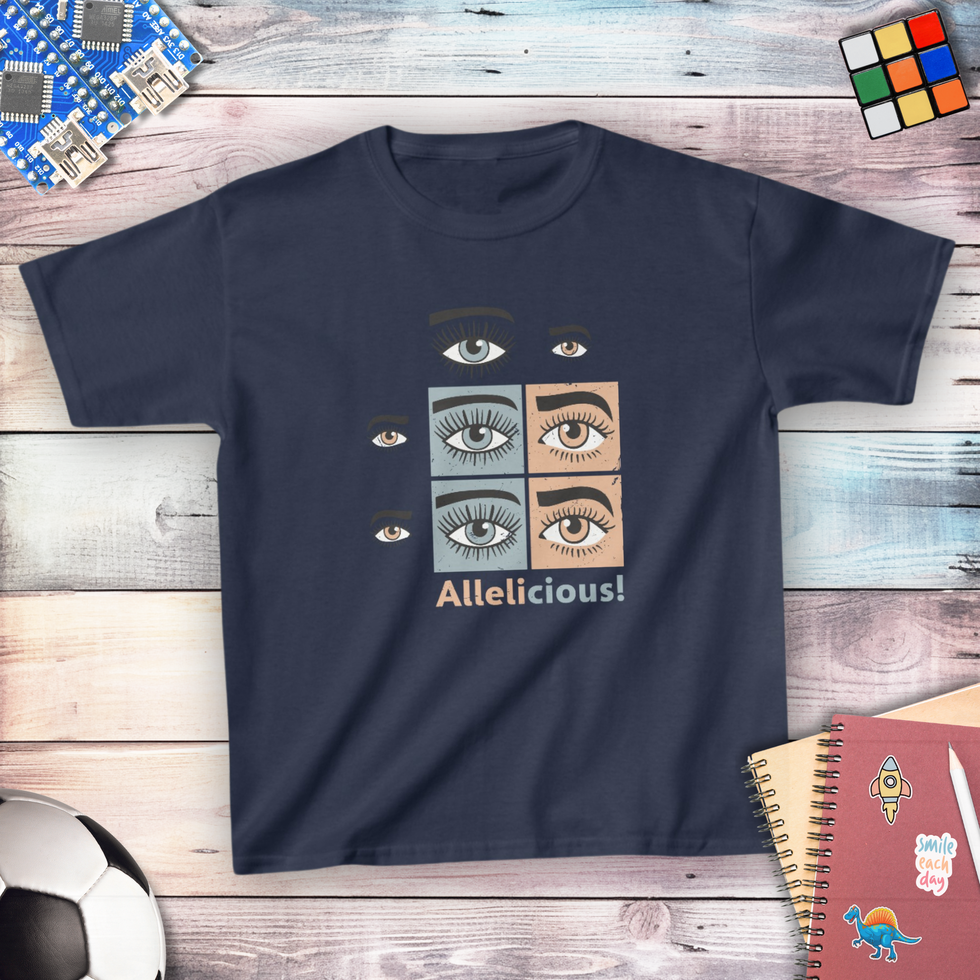 Allelicious genetics and inheritance youth t-shirt — STEMRoll biology science apparel for kids