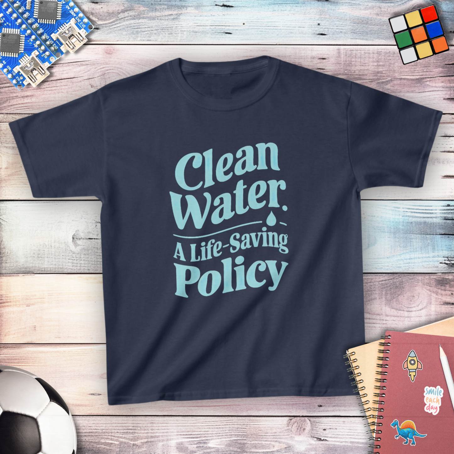 Clean Water environmental science youth t-shirt — STEMRoll science apparel for kids