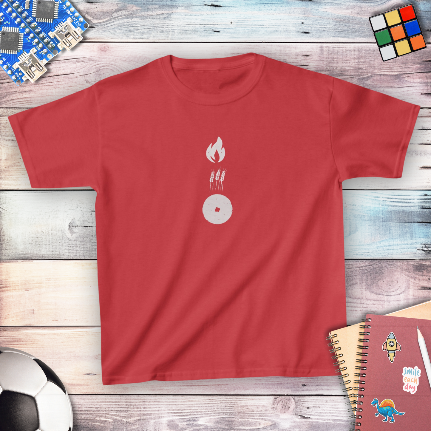 Foundations of Humanity: Fire, Farming, and the Wheel Youth T-shirt