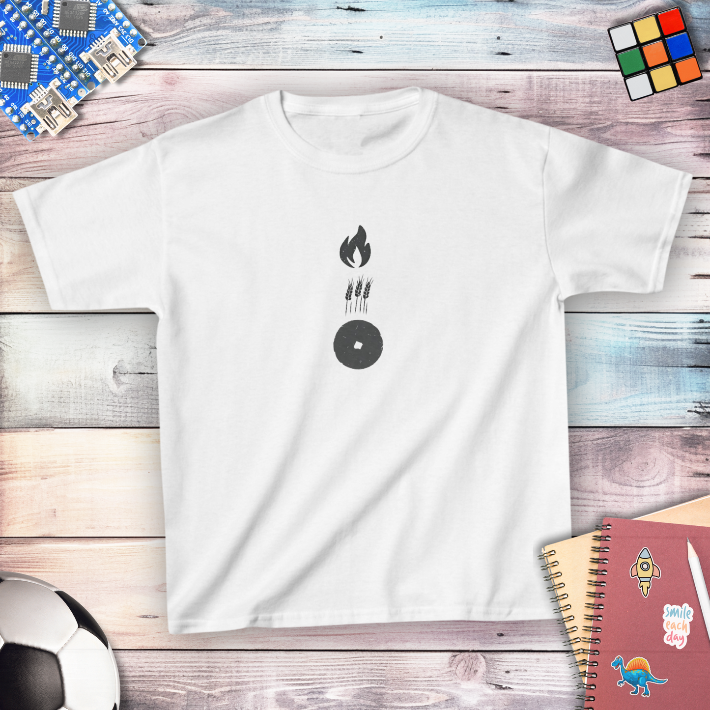 Foundations of Humanity: Fire, Farming, and the Wheel Youth T-shirt