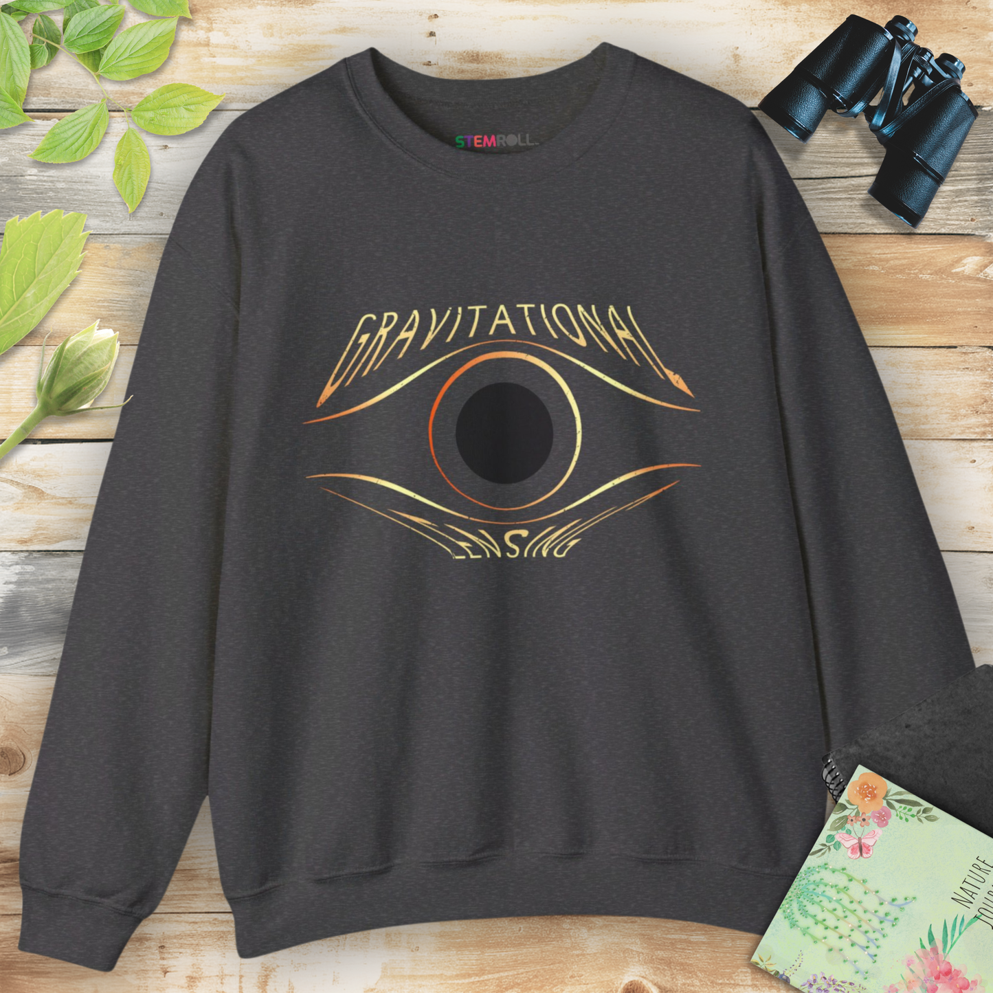 Gravitational lensing how gravity bends light sweatshirt — STEMRoll astrophysics physics science apparel