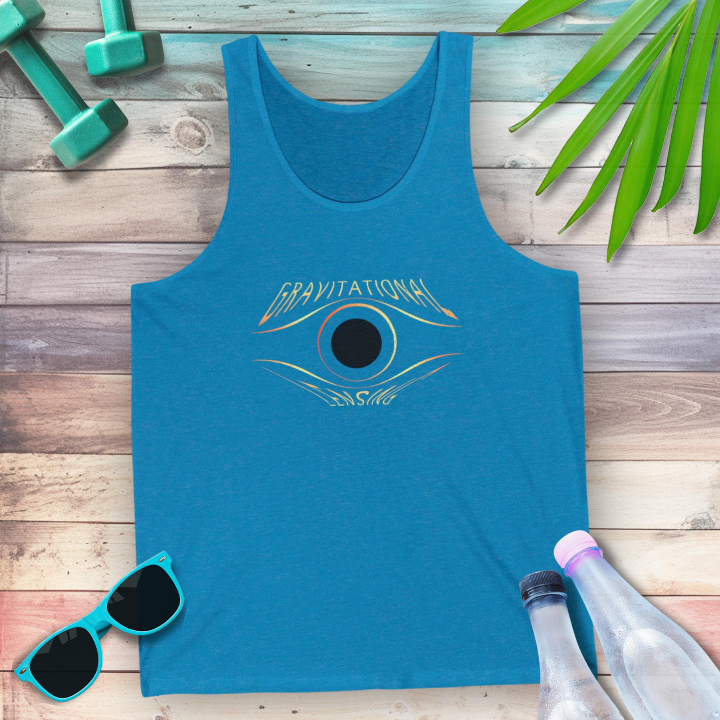 Gravitational lensing how gravity bends light tank top — STEMRoll astrophysics physics science apparel