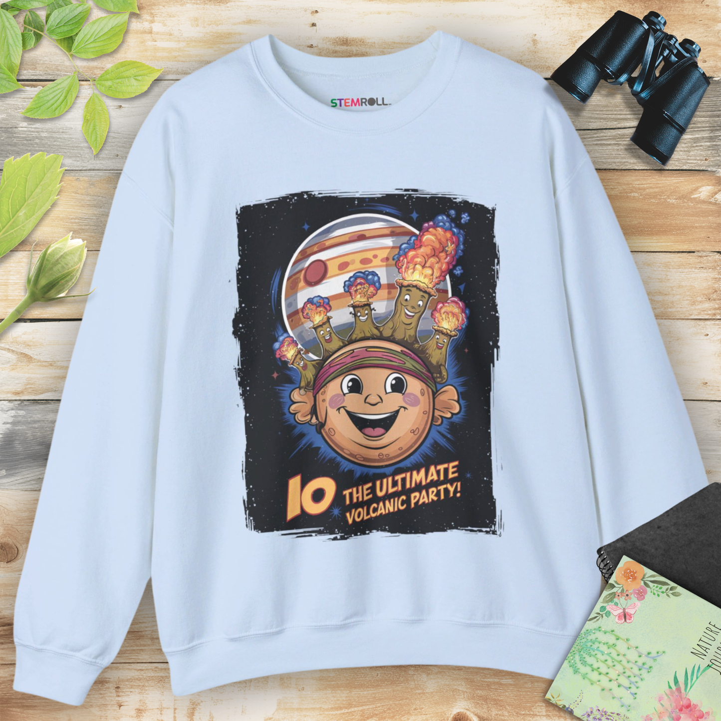 Io ultimate volcanic party astronomy sweatshirt — STEMRoll space science apparel
