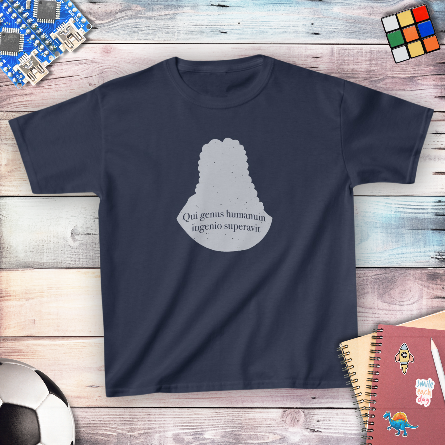 Isaac Newton science pioneers physics youth t-shirt — STEMRoll science history apparel for kids