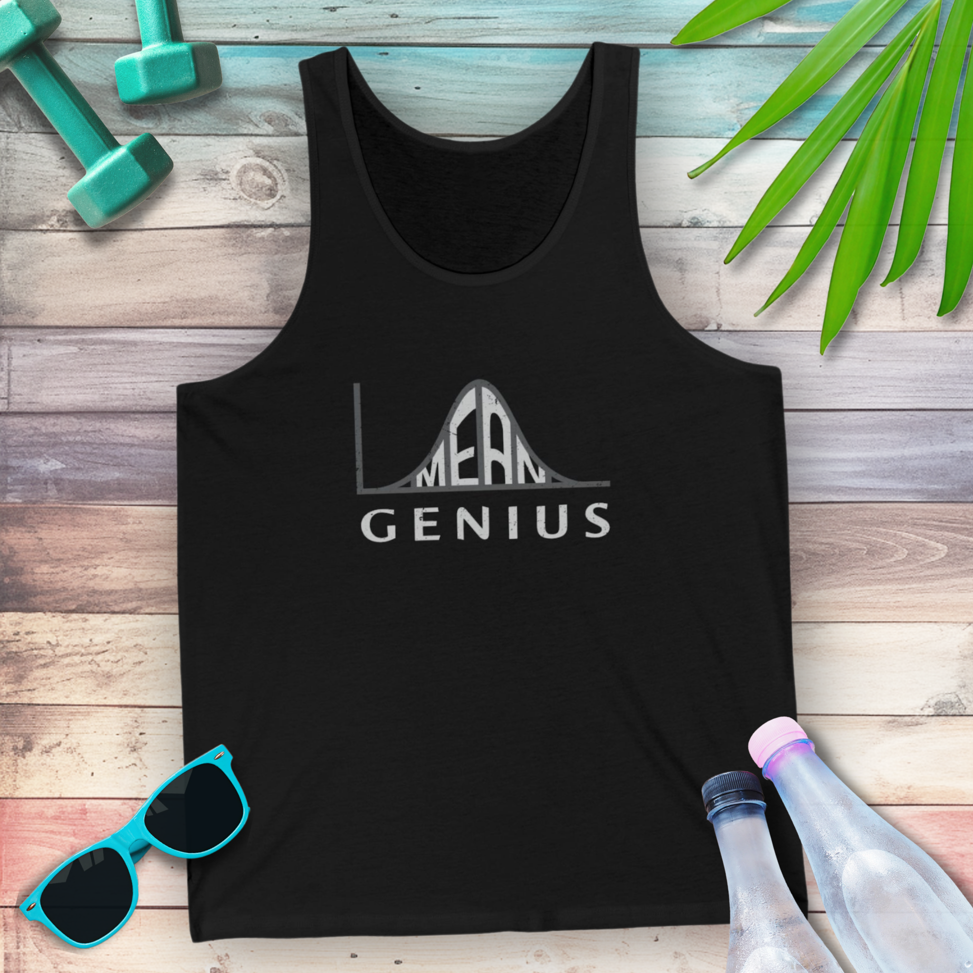 Mean Genius statistics humor tank top — STEMRoll mathematics data science apparel