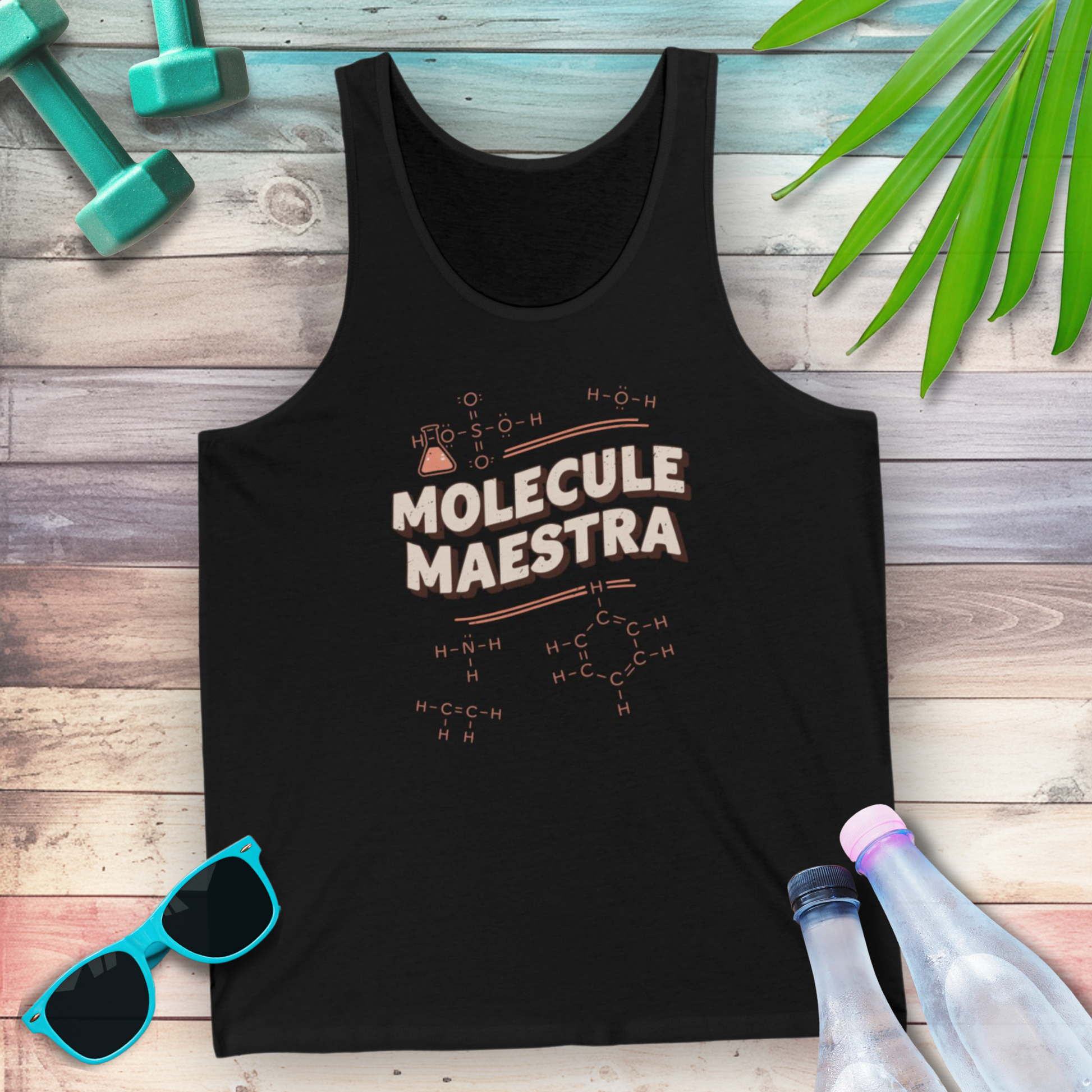 Molecule Maestra female version chemistry tank top — STEMRoll women in chemistry science apparel