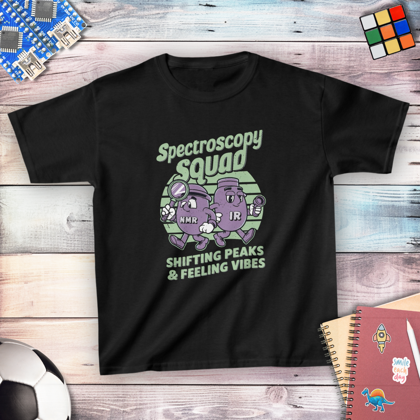 Spectroscopy Squad: Shifting Peaks & Feeling Vibes Youth T-shirt