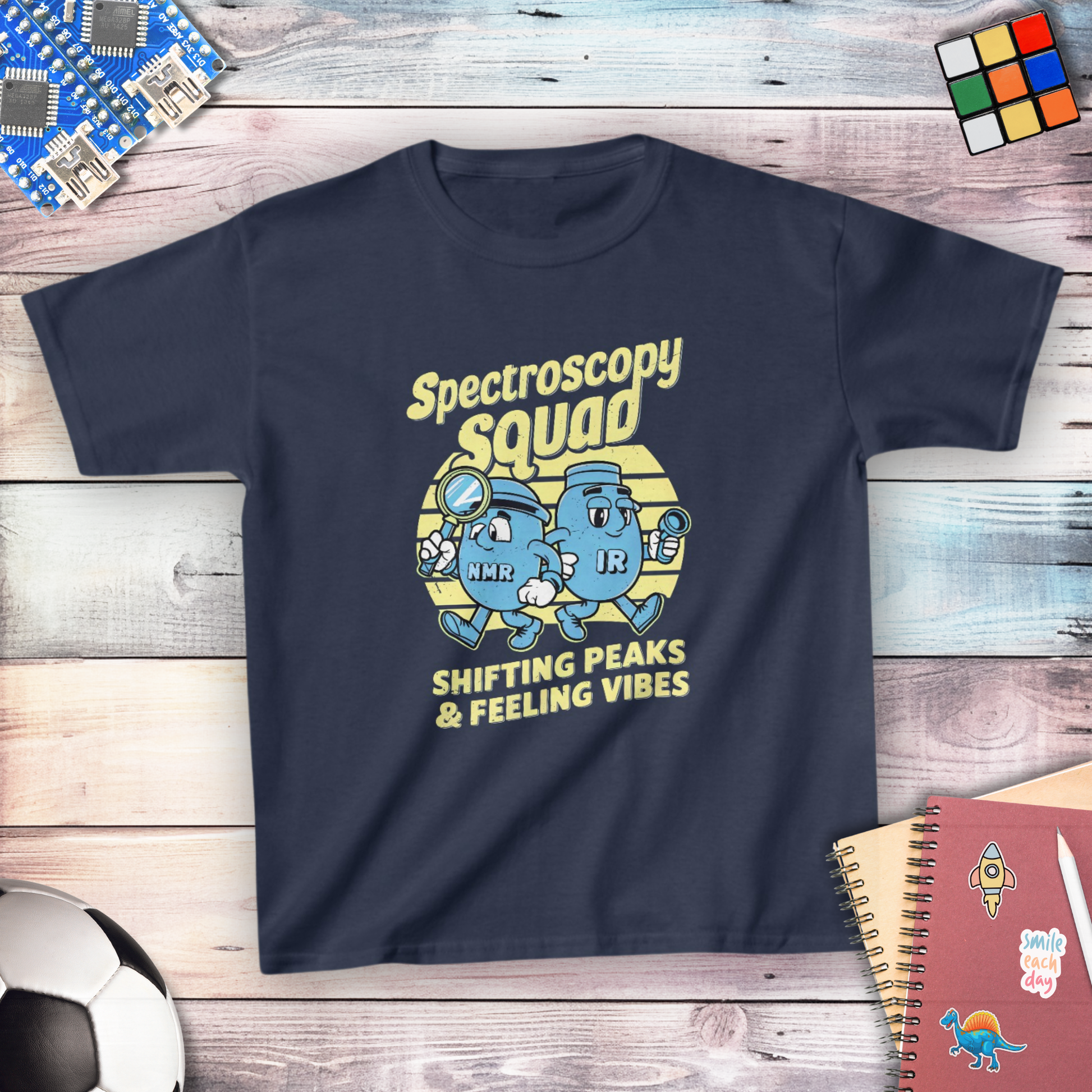 Spectroscopy Squad chemistry youth t-shirt — STEMRoll science apparel for kids