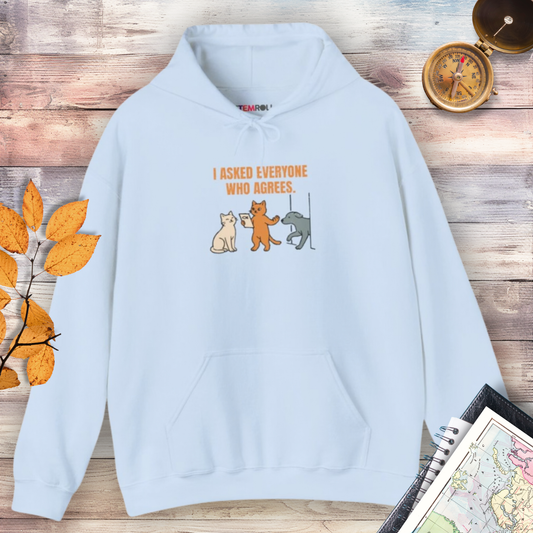 I Asked Everyone Who Agrees - Hoodie - Light Blue - native Canva scene