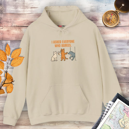 I Asked Everyone Who Agrees - Hoodie - Sand - native Canva scene