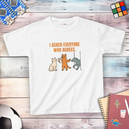 I Asked Everyone Who Agrees - Youth T-shirt - White - native Canva scene