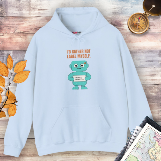I'd Rather Not Label Myself - Hoodie - Light Blue - native Canva scene