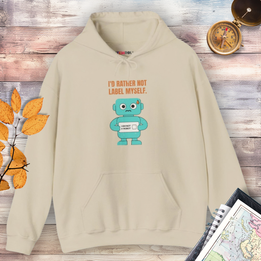 I'd Rather Not Label Myself - Hoodie - Sand - native Canva scene