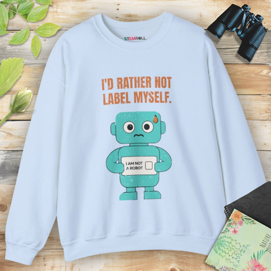 I'd Rather Not Label Myself - Sweatshirt - Light Blue - native Canva scene