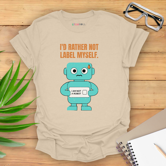 I'd Rather Not Label Myself - T-shirt - Sand - native Canva scene