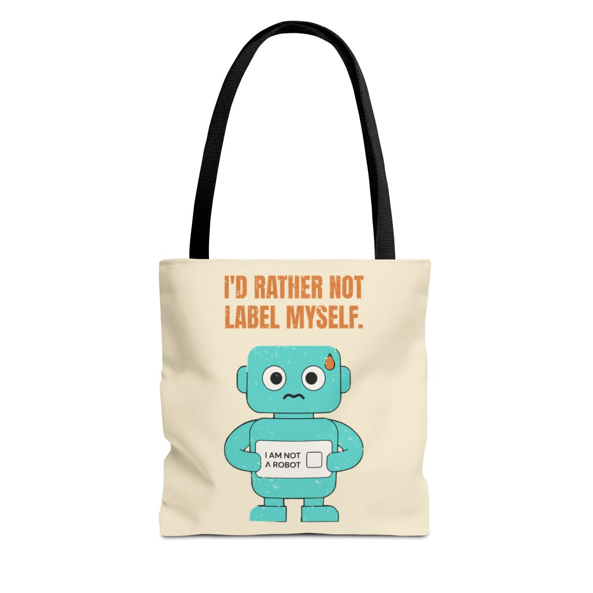 I'd Rather Not Label Myself - Tote Bag - 13" × 13'' / Black - other - Printify gallery 1