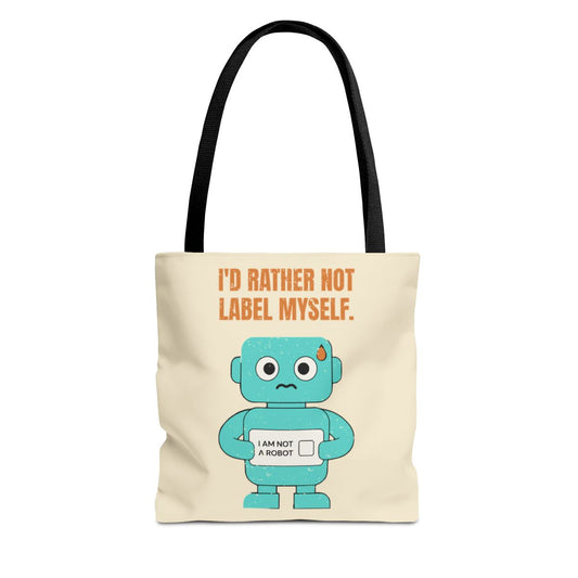 I'd Rather Not Label Myself - Tote Bag - 13" × 13'' / Black - other - Printify gallery 1