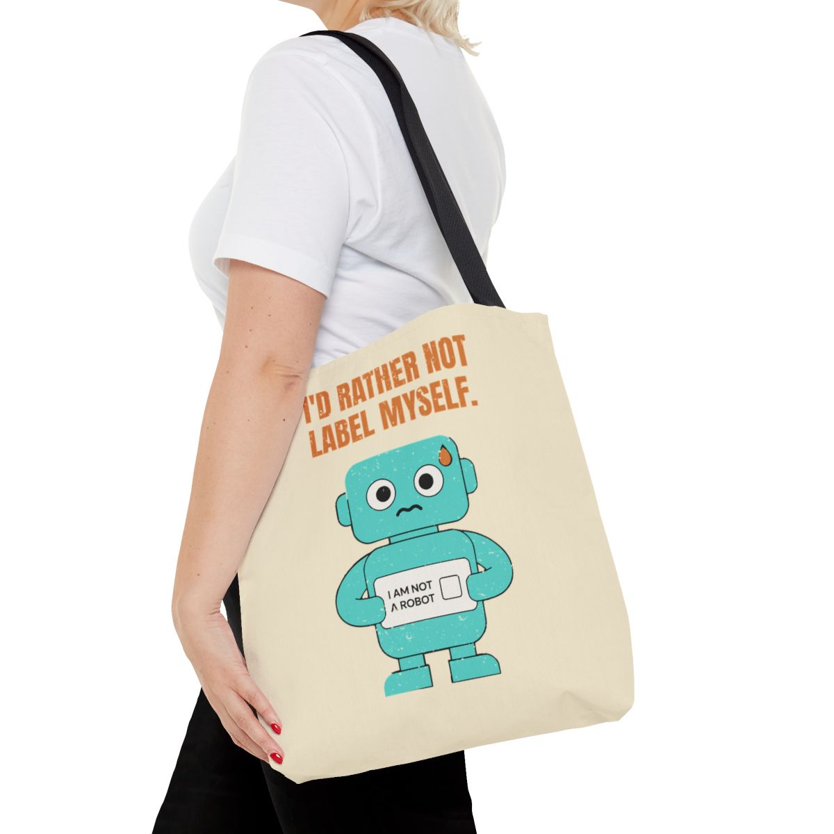 I'd Rather Not Label Myself - Tote Bag - 16" × 16'' / Black - other - Printify gallery 15