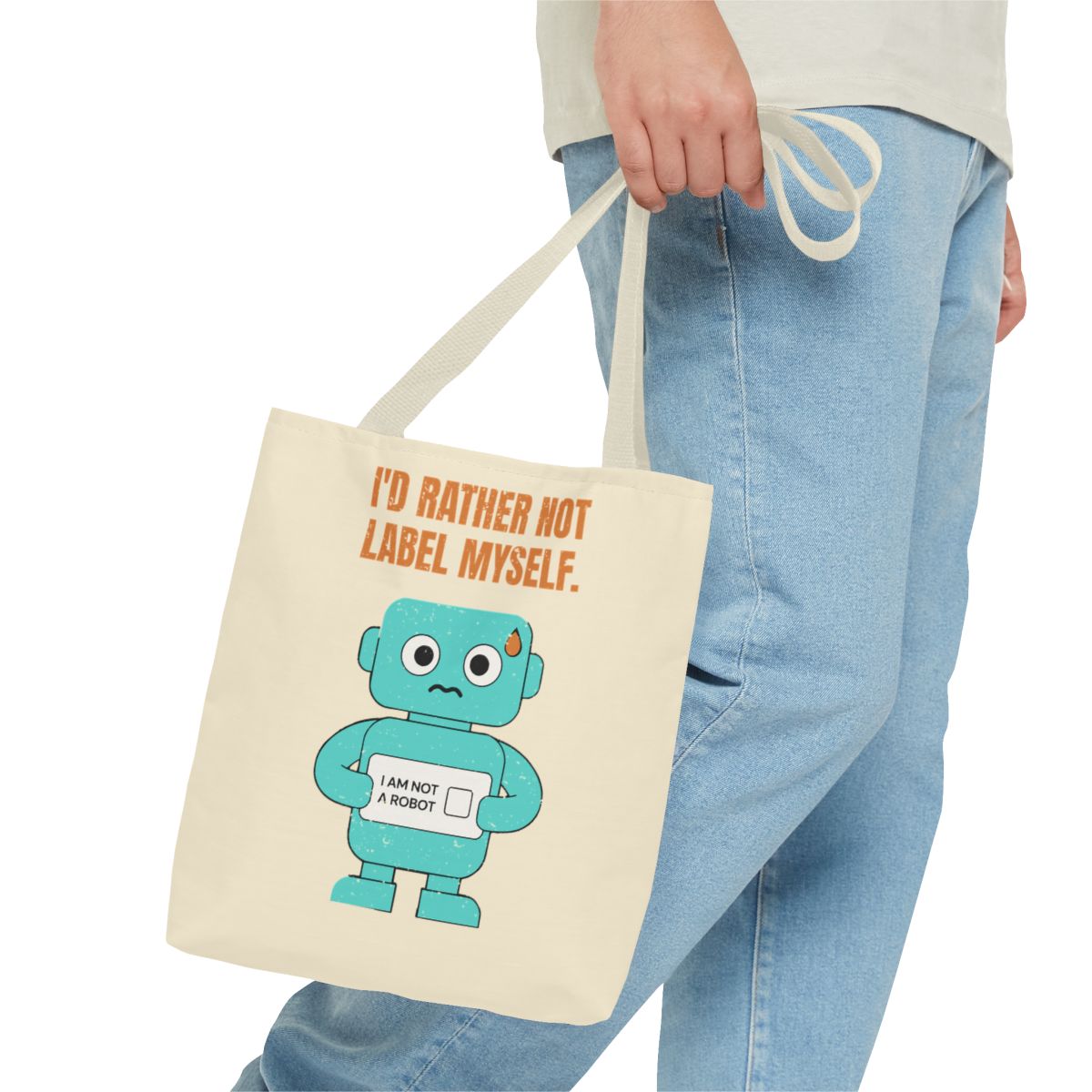 I'd Rather Not Label Myself - Tote Bag - 13" × 13'' / Beige - other - Printify gallery 20