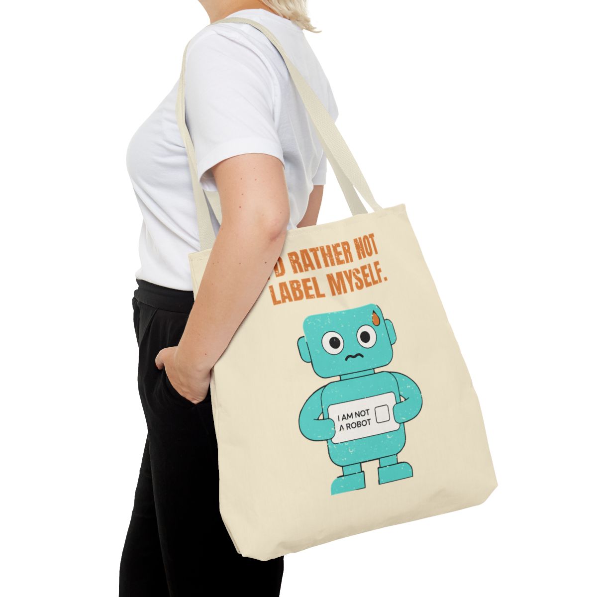 I'd Rather Not Label Myself - Tote Bag - 18" × 18'' / Beige - other - Printify gallery 27