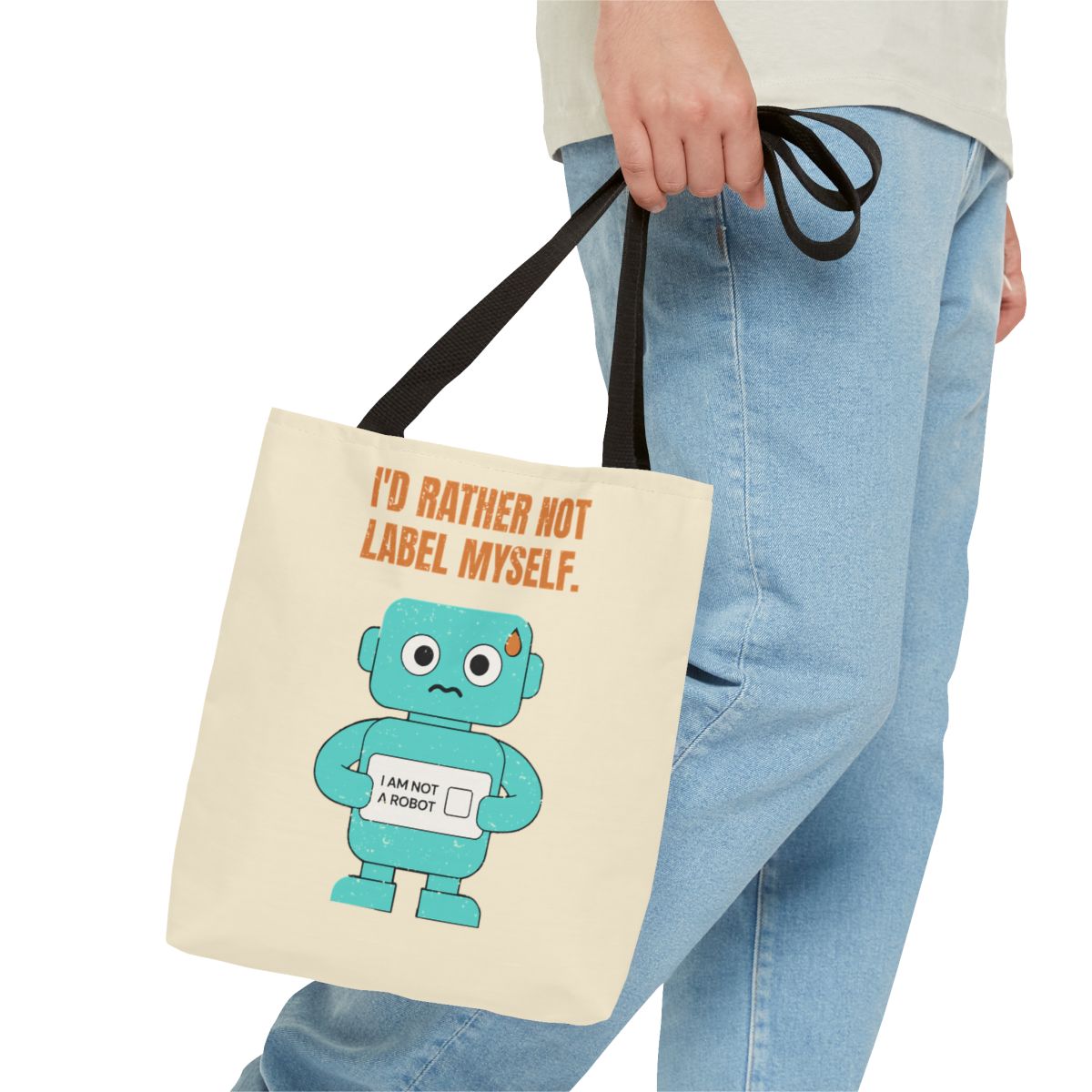 I'd Rather Not Label Myself - Tote Bag - 13" × 13'' / Black - other - Printify gallery 11