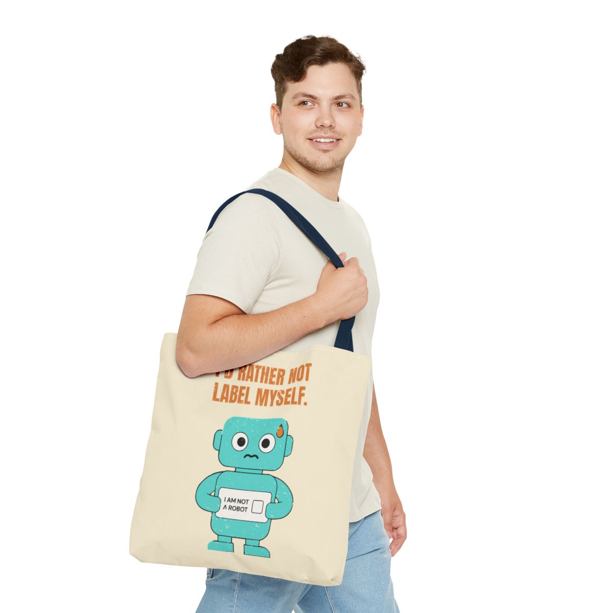 I'd Rather Not Label Myself - Tote Bag - 18" × 18'' / Navy - other - Printify gallery 35