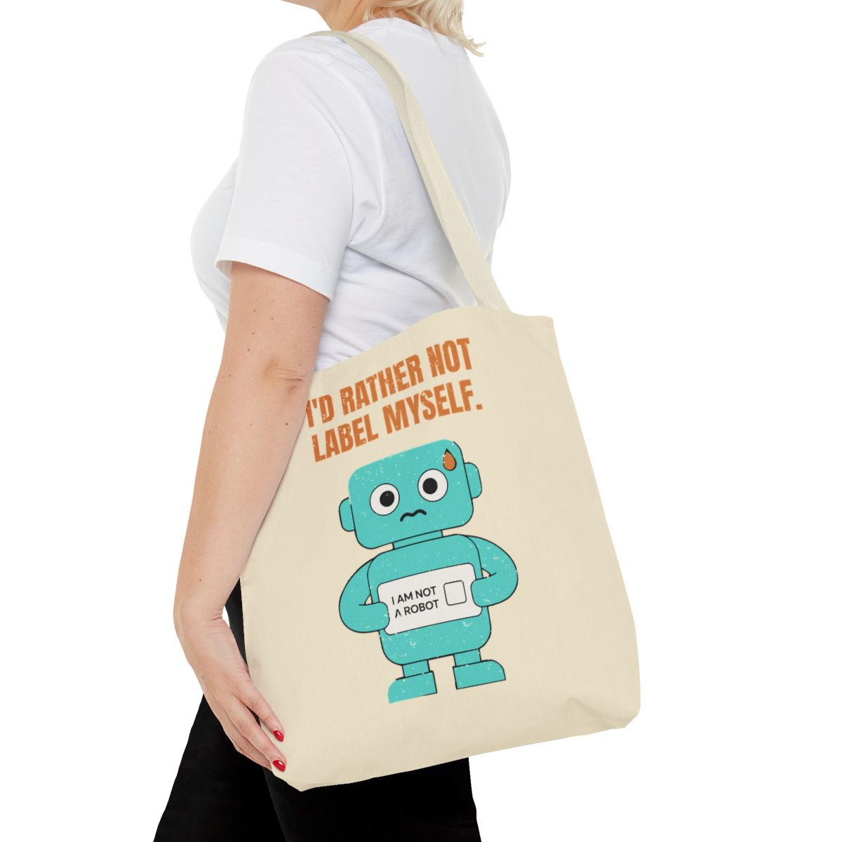 I'd Rather Not Label Myself - Tote Bag - 16" × 16'' / Beige - other - Printify gallery 24