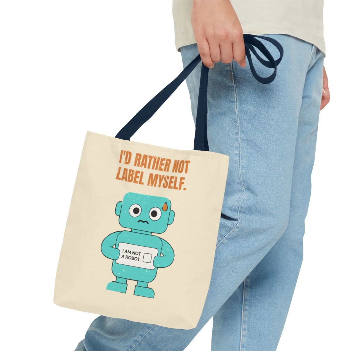 I'd Rather Not Label Myself - Tote Bag - 13" × 13'' / Navy - other - Printify gallery 29