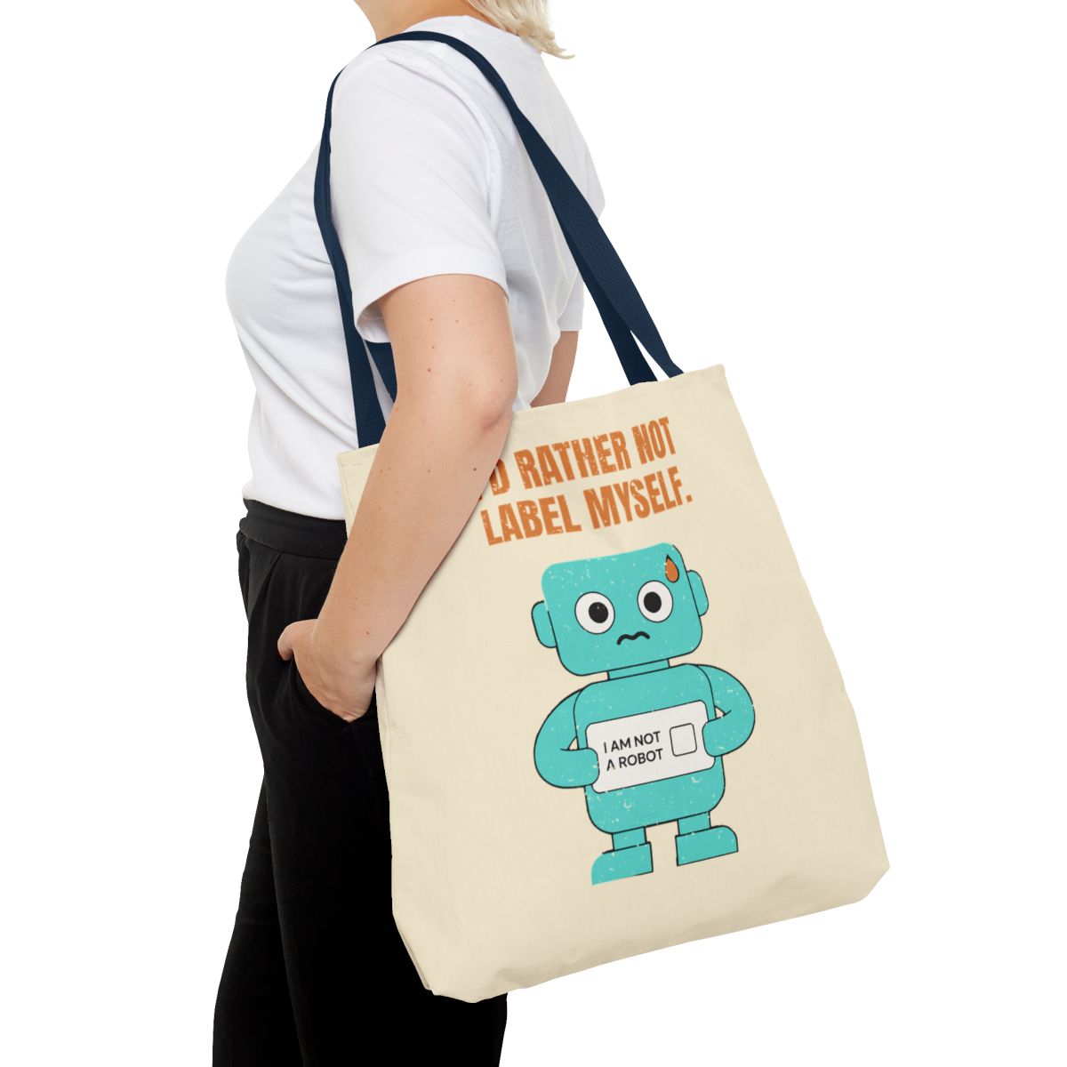 I'd Rather Not Label Myself - Tote Bag - 18" × 18'' / Navy - other - Printify gallery 36