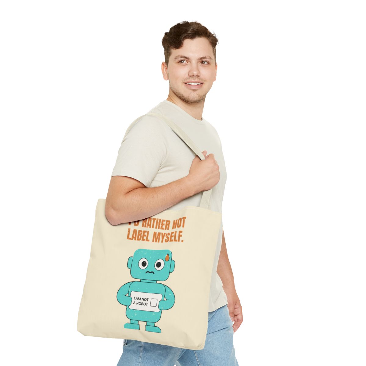 I'd Rather Not Label Myself - Tote Bag - 18" × 18'' / Beige - other - Printify gallery 26