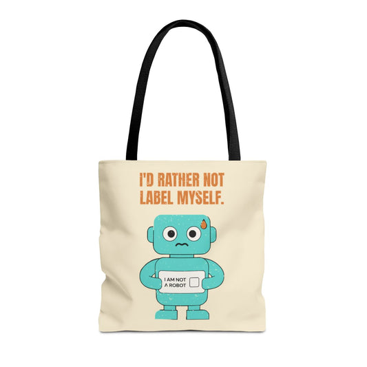 I'd Rather Not Label Myself - Tote Bag - 16" × 16'' / Black - other - Printify gallery 2