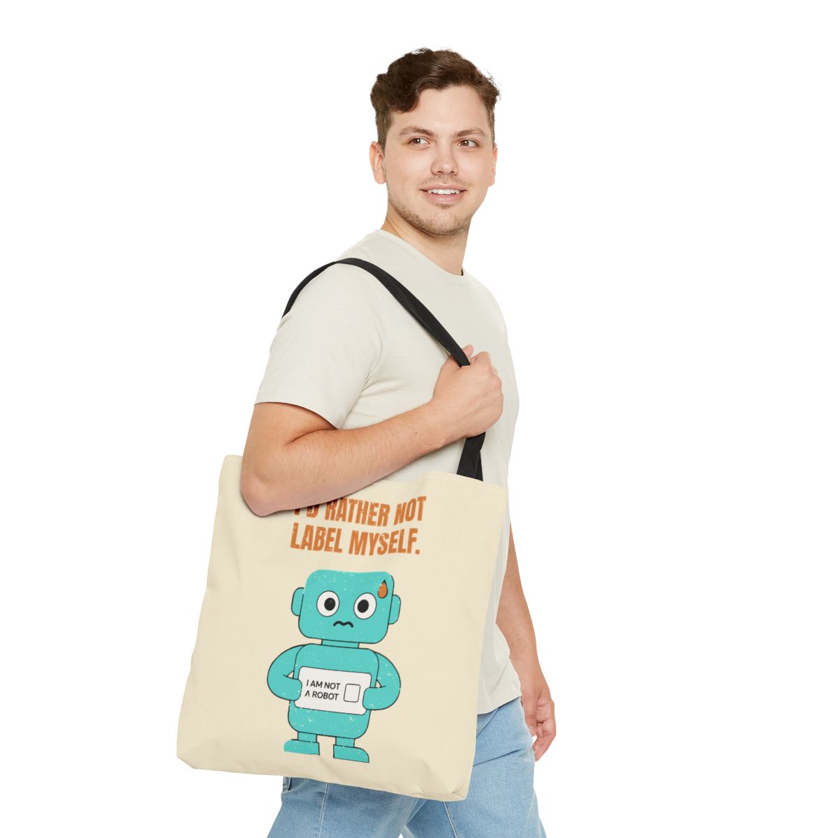I'd Rather Not Label Myself - Tote Bag - 18" × 18'' / Black - other - Printify gallery 17