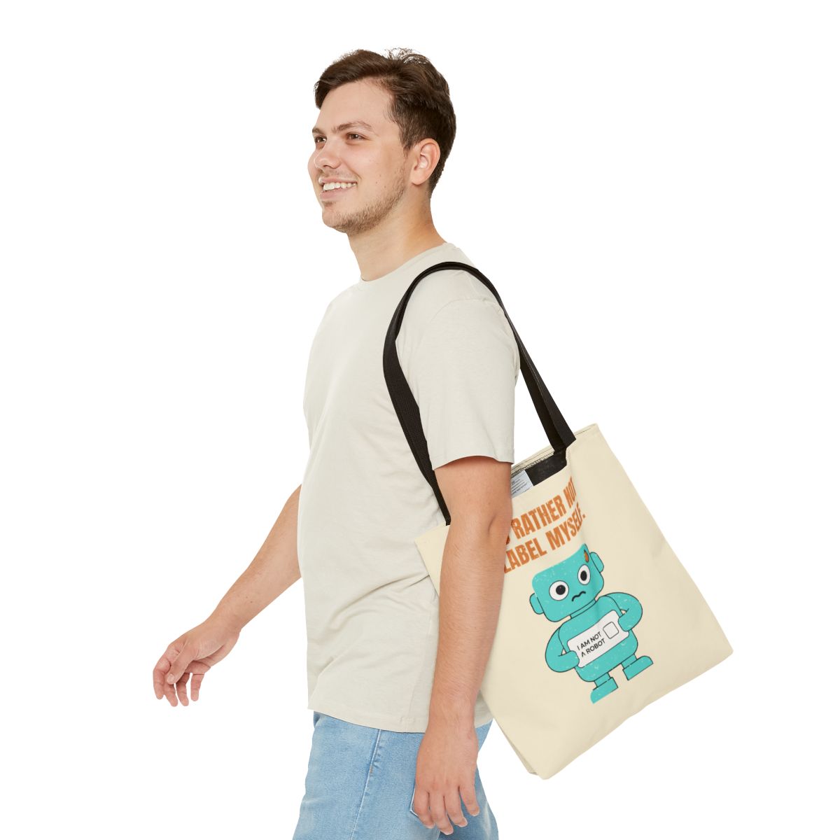I'd Rather Not Label Myself - Tote Bag - 16" × 16'' / Black - other - Printify gallery 14