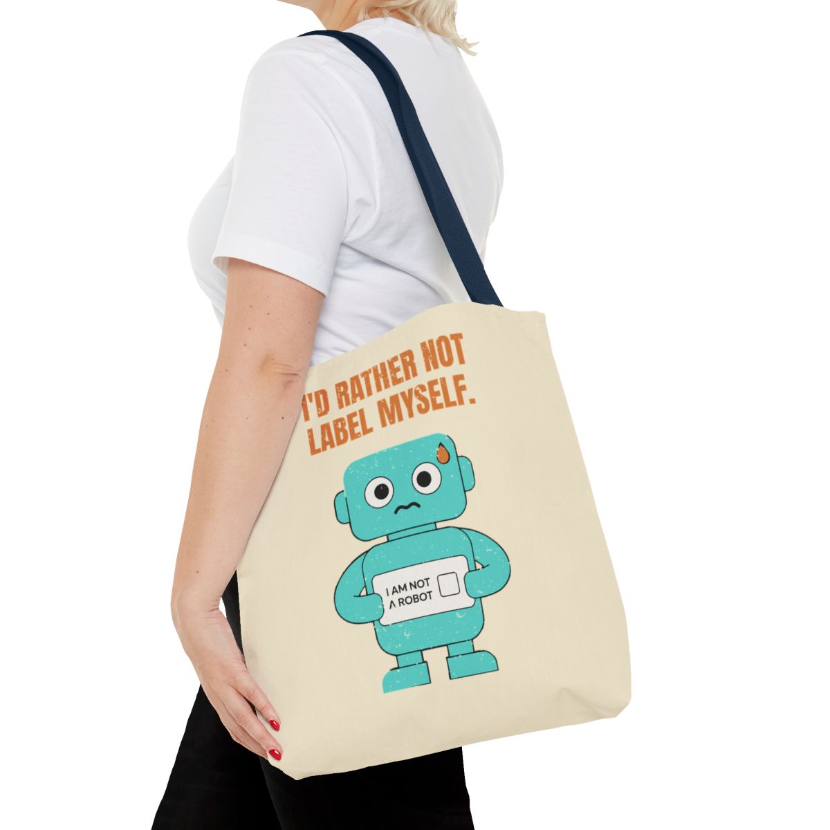 I'd Rather Not Label Myself - Tote Bag - 16" × 16'' / Navy - other - Printify gallery 33