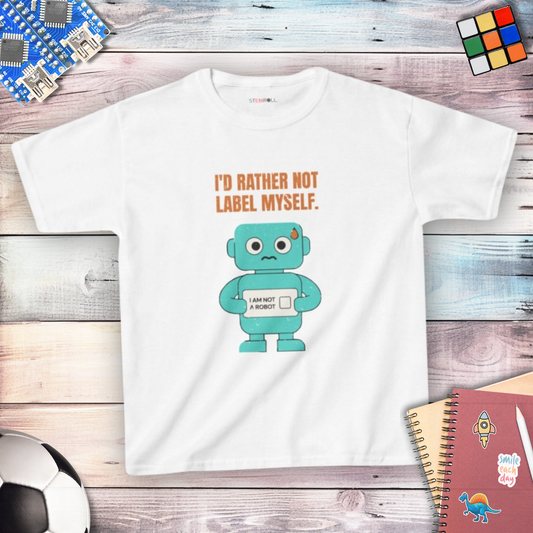 I'd Rather Not Label Myself - Youth T-shirt - White - native Canva scene