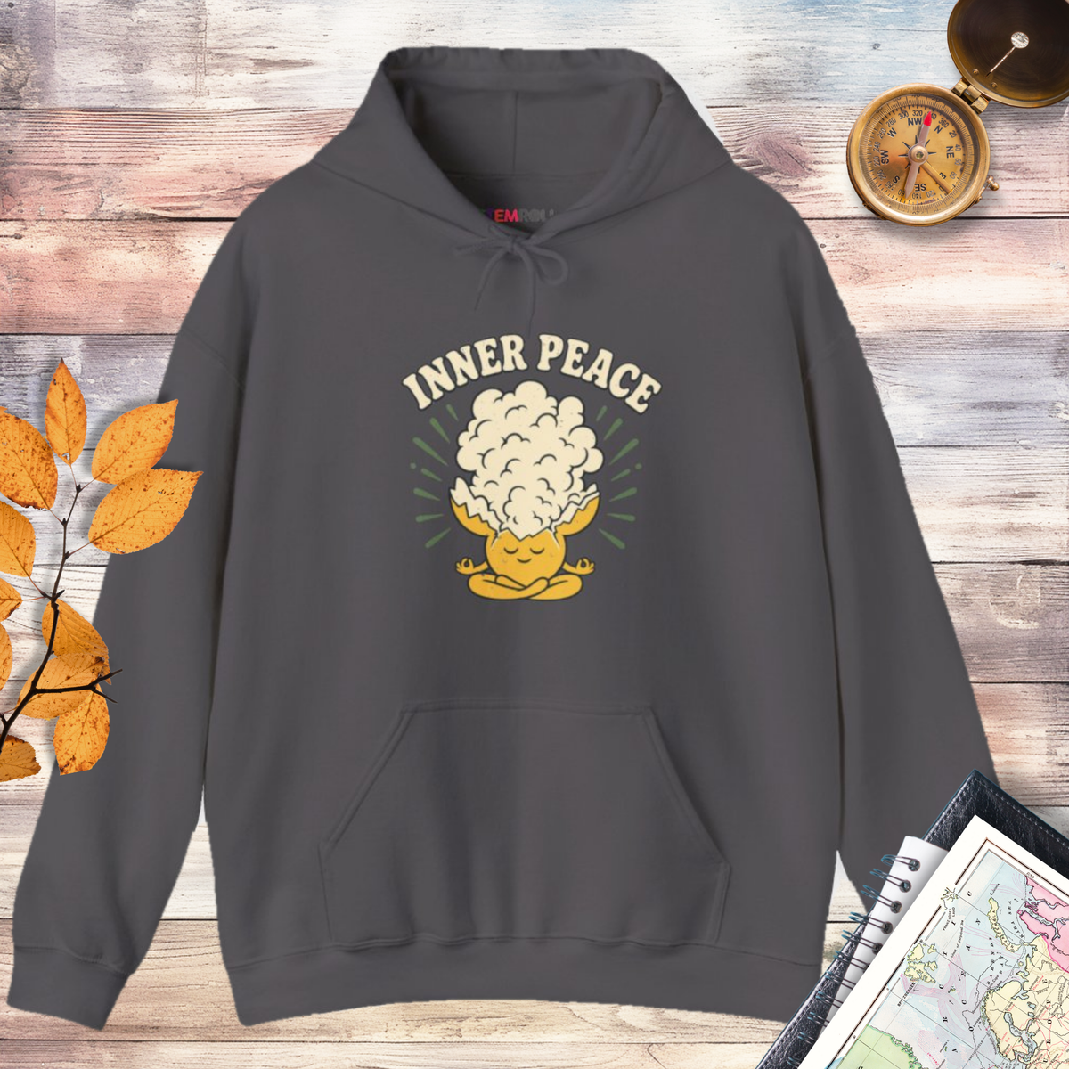Inner Peace Hoodie - Charcoal | Canva mockup