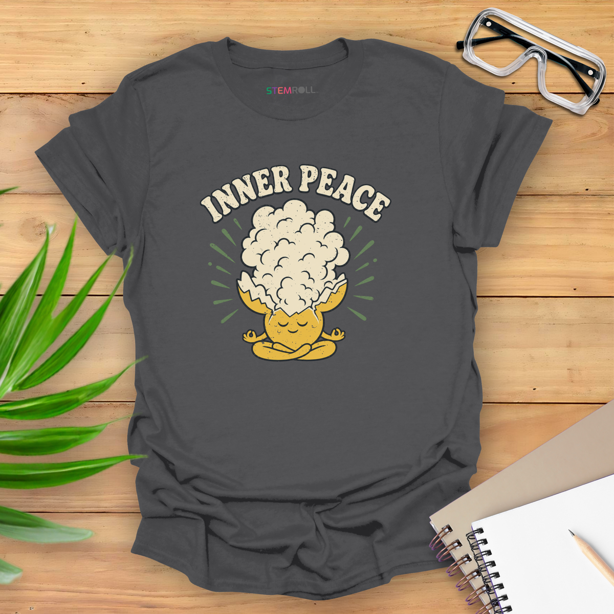 Inner Peace T-shirt - Charcoal | Canva mockup