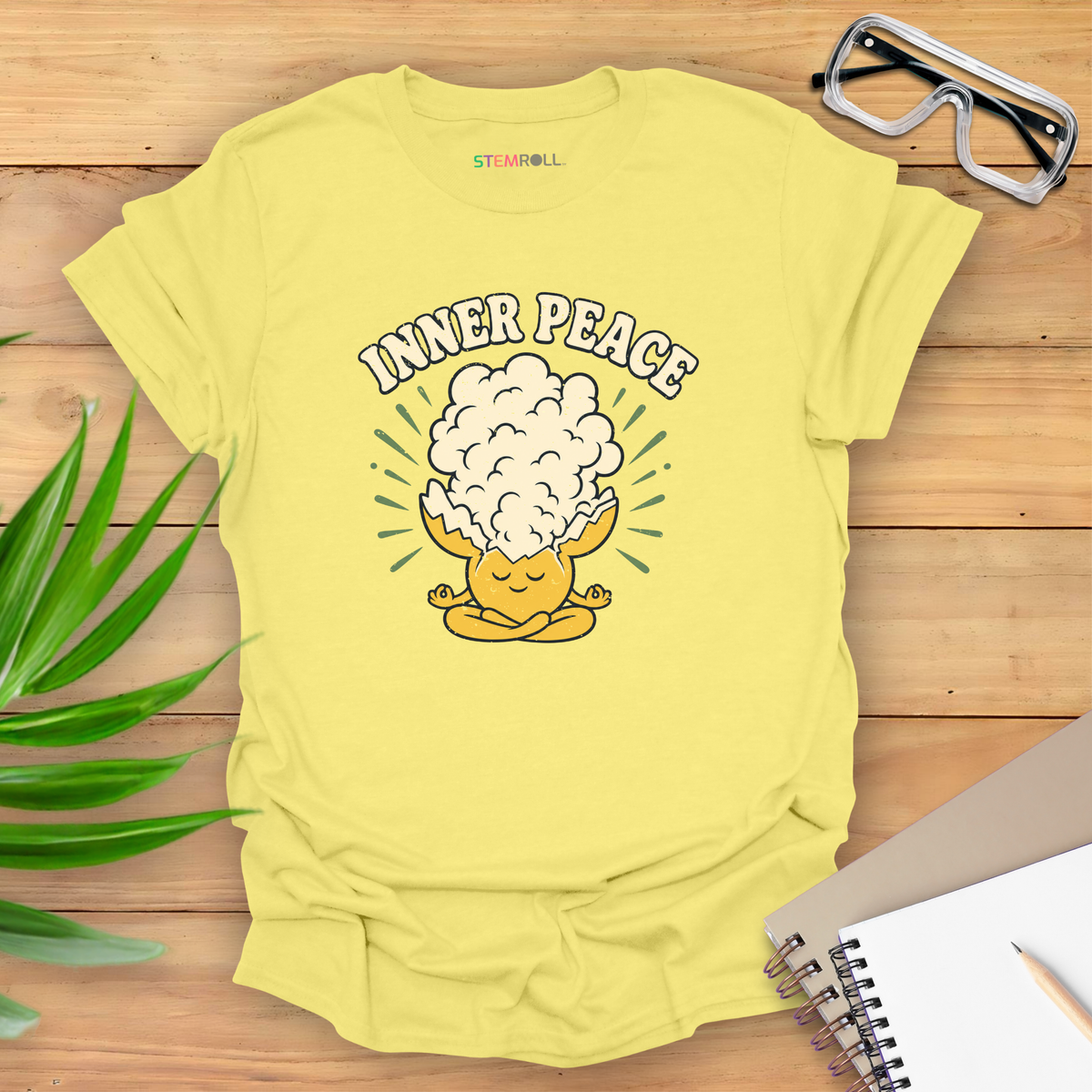 Inner Peace T-shirt - Cornsilk | Canva mockup